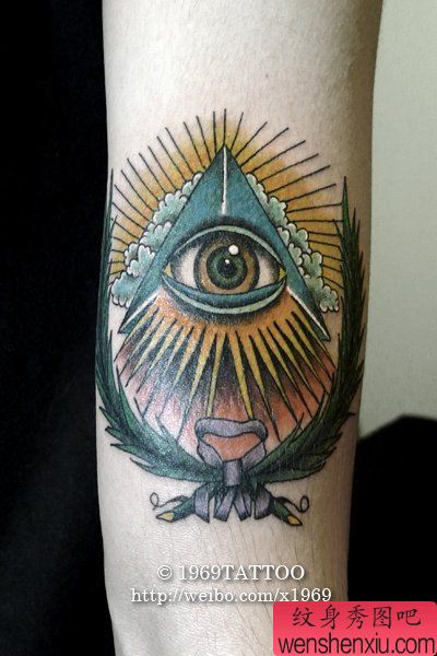 小清新手部翅膀眼睛文身作品