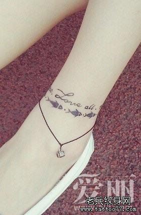 小清新脚部脚链文身作品