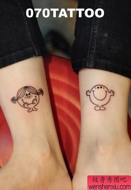 小清新脚部创意卡通文身作品
