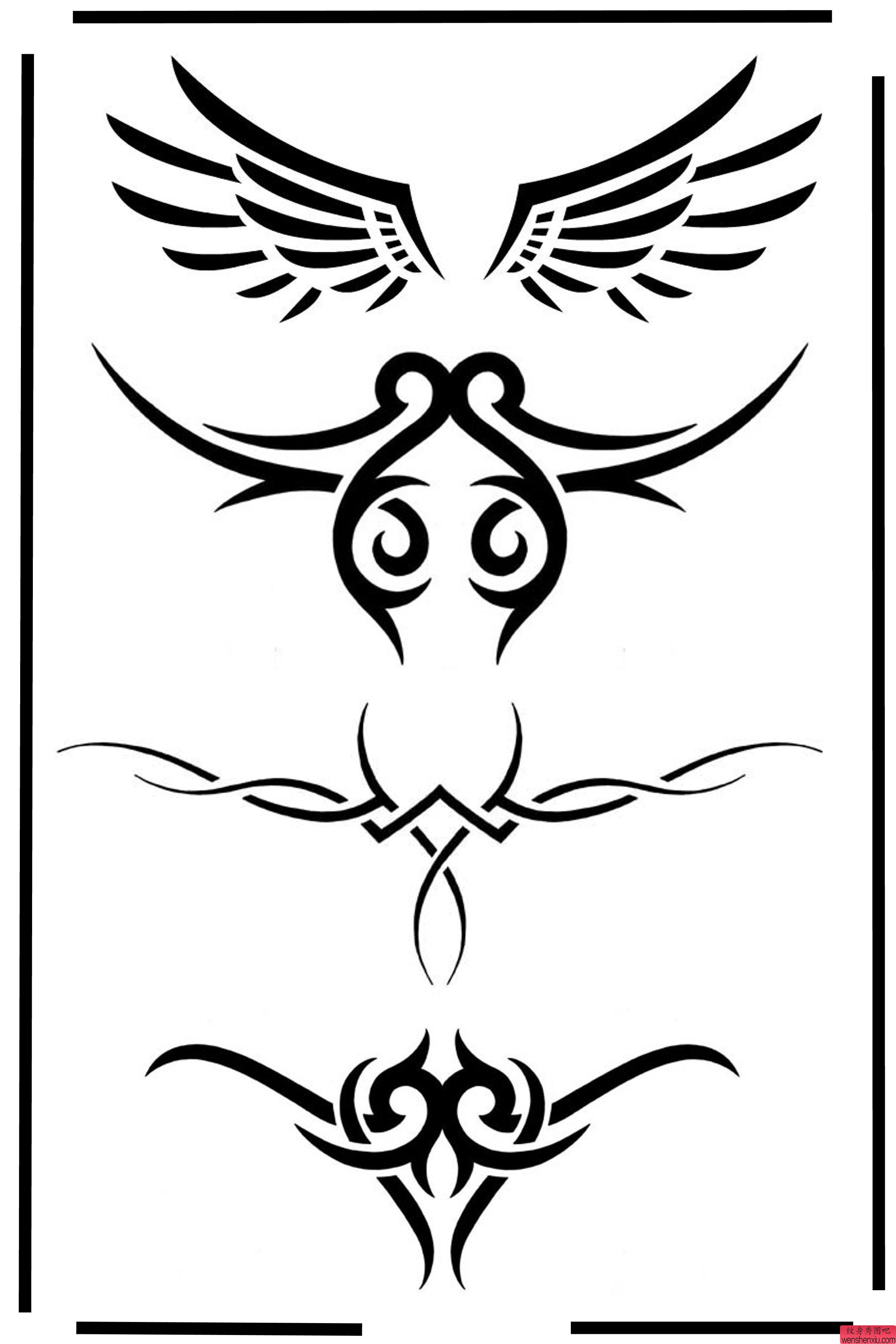 一组图腾腰花纹身图案由纹身秀图吧分享