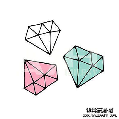一幅小清新钻石纹身素材