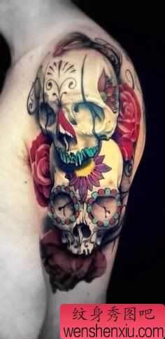 纹身秀图吧分享一幅欧美恐龙纹身图案