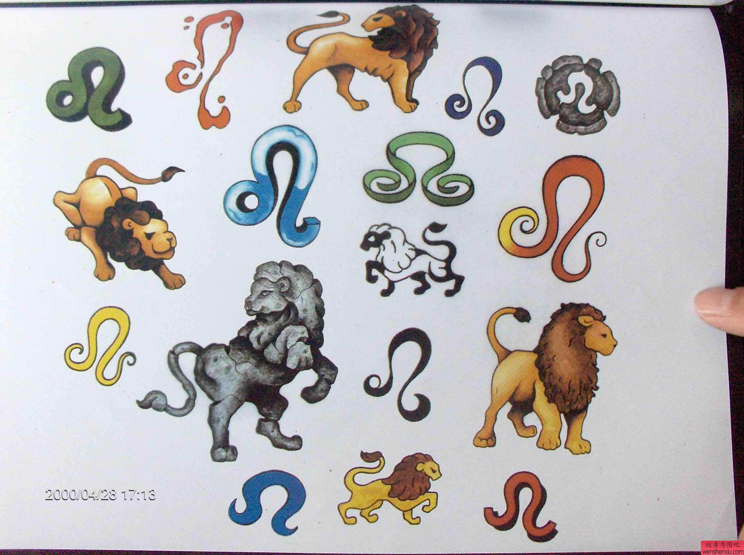 一组狮子座纹身图案由纹身秀图吧分享