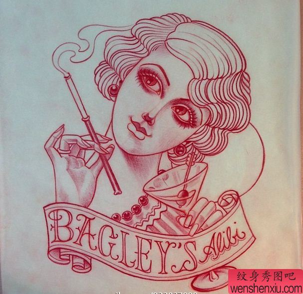 纹身秀图吧推荐一幅美女纹身图案纹身图案