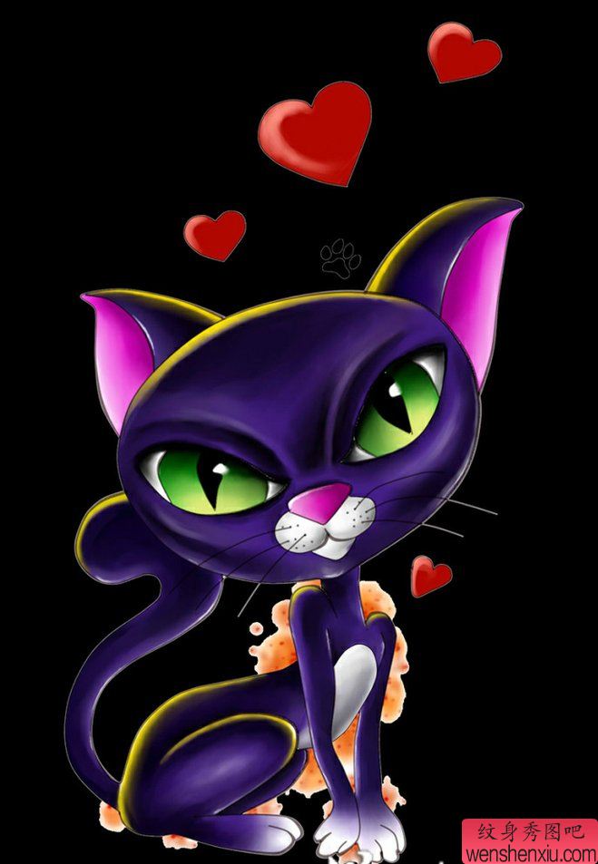 猫咪纹身手稿图案