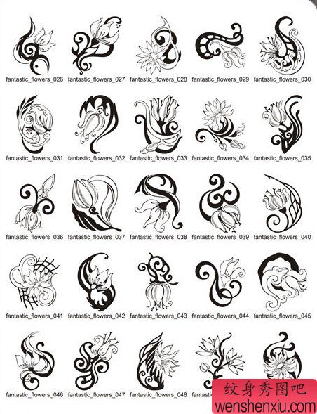 一组纹身手稿图案