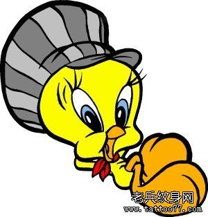 一幅鸭子刺青手稿图案