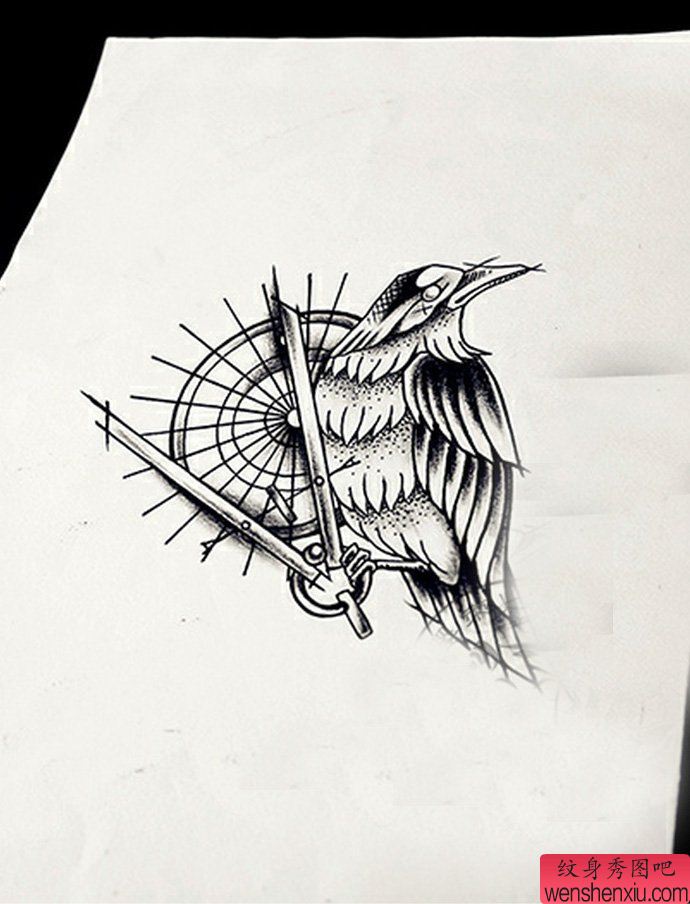 纹身秀图吧推荐一幅刺青手稿图案