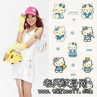 一组kitty猫纹身图案