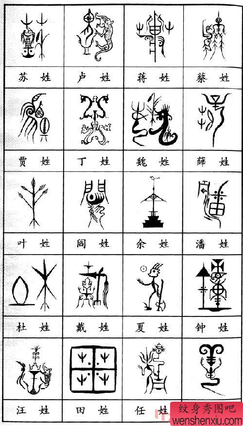 甲骨文刺青图案