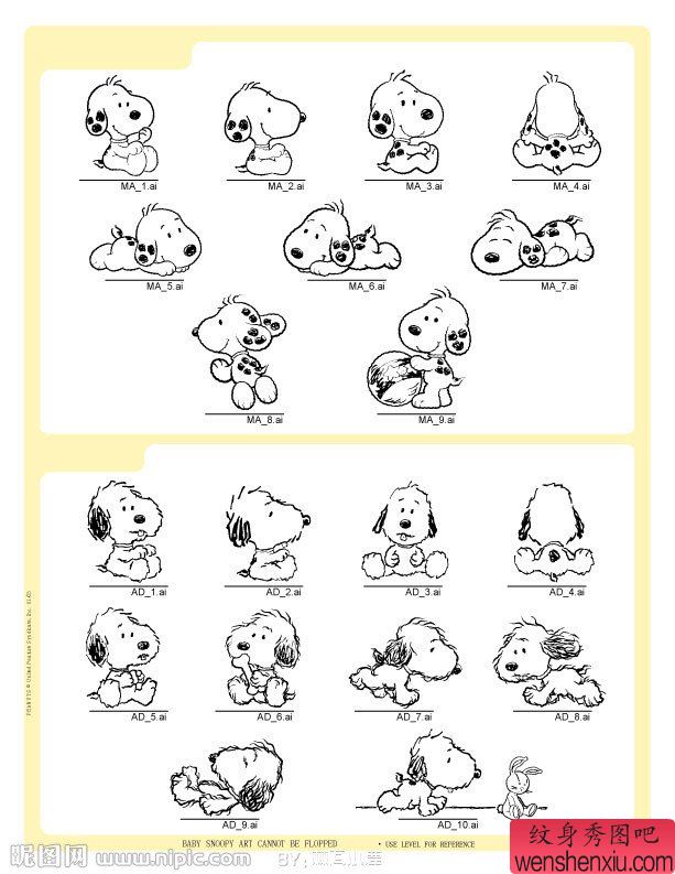 纹身秀图吧推荐一组卡通刺青手稿图案