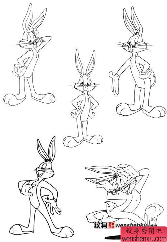 纹身秀图吧推荐 一组卡通兔子纹身图案