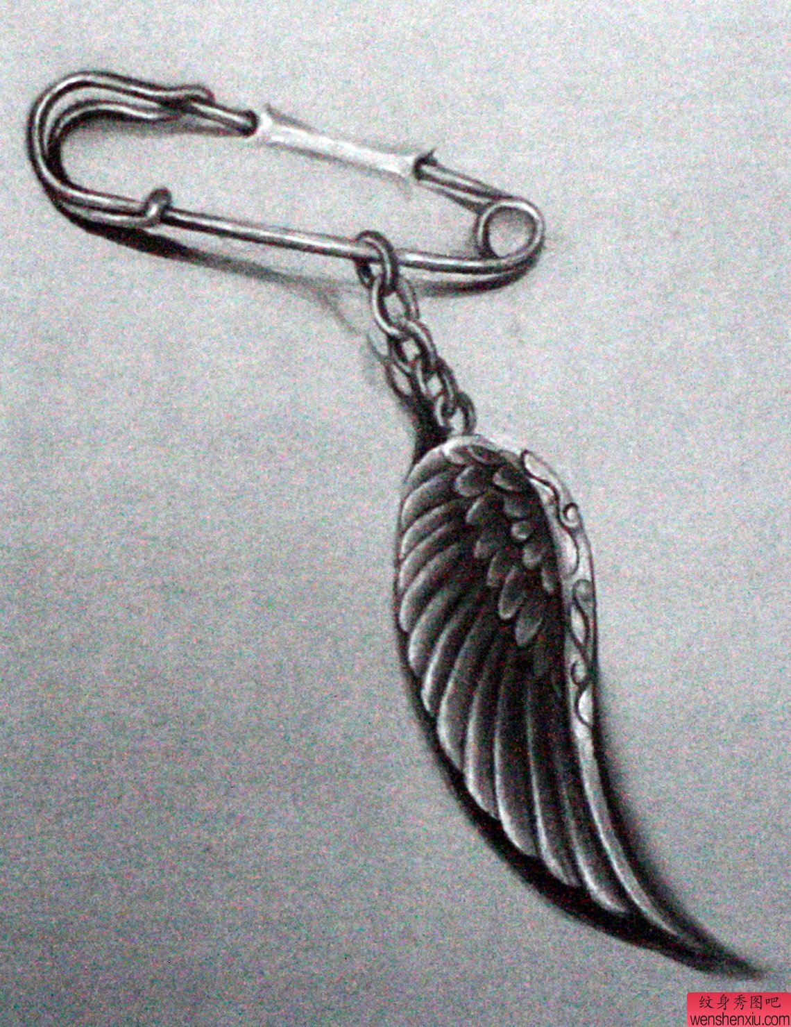 别针翅膀纹身图案缩略频道推荐图