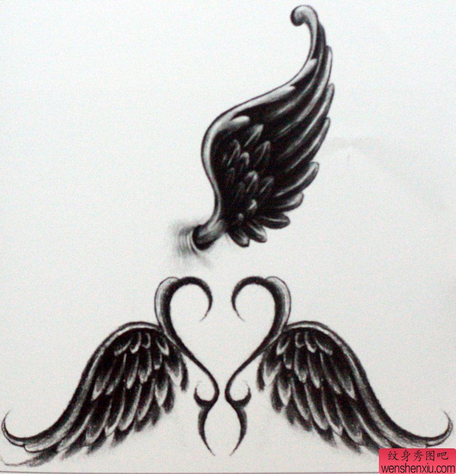 一组翅膀刺青图案