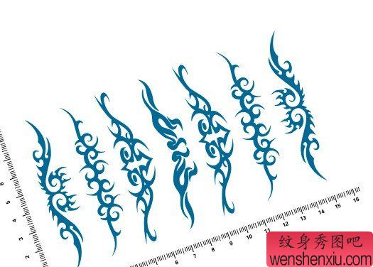 图腾臂环腰花纹身图案