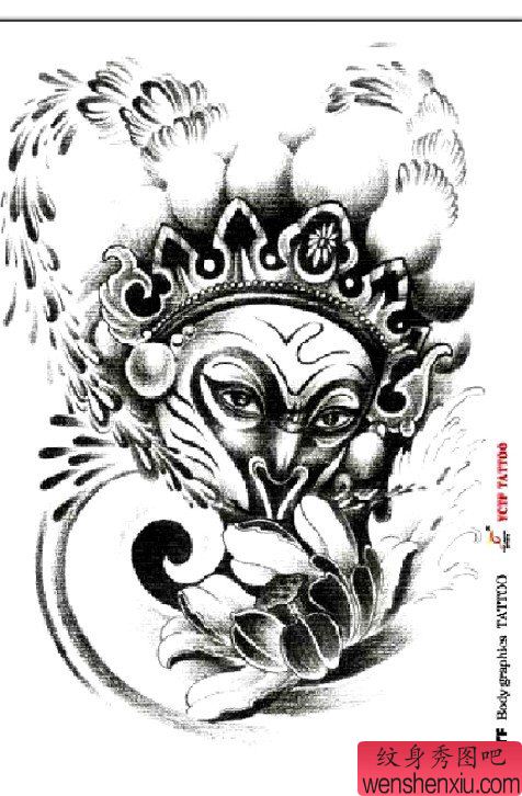 孙悟空刺青手稿图案