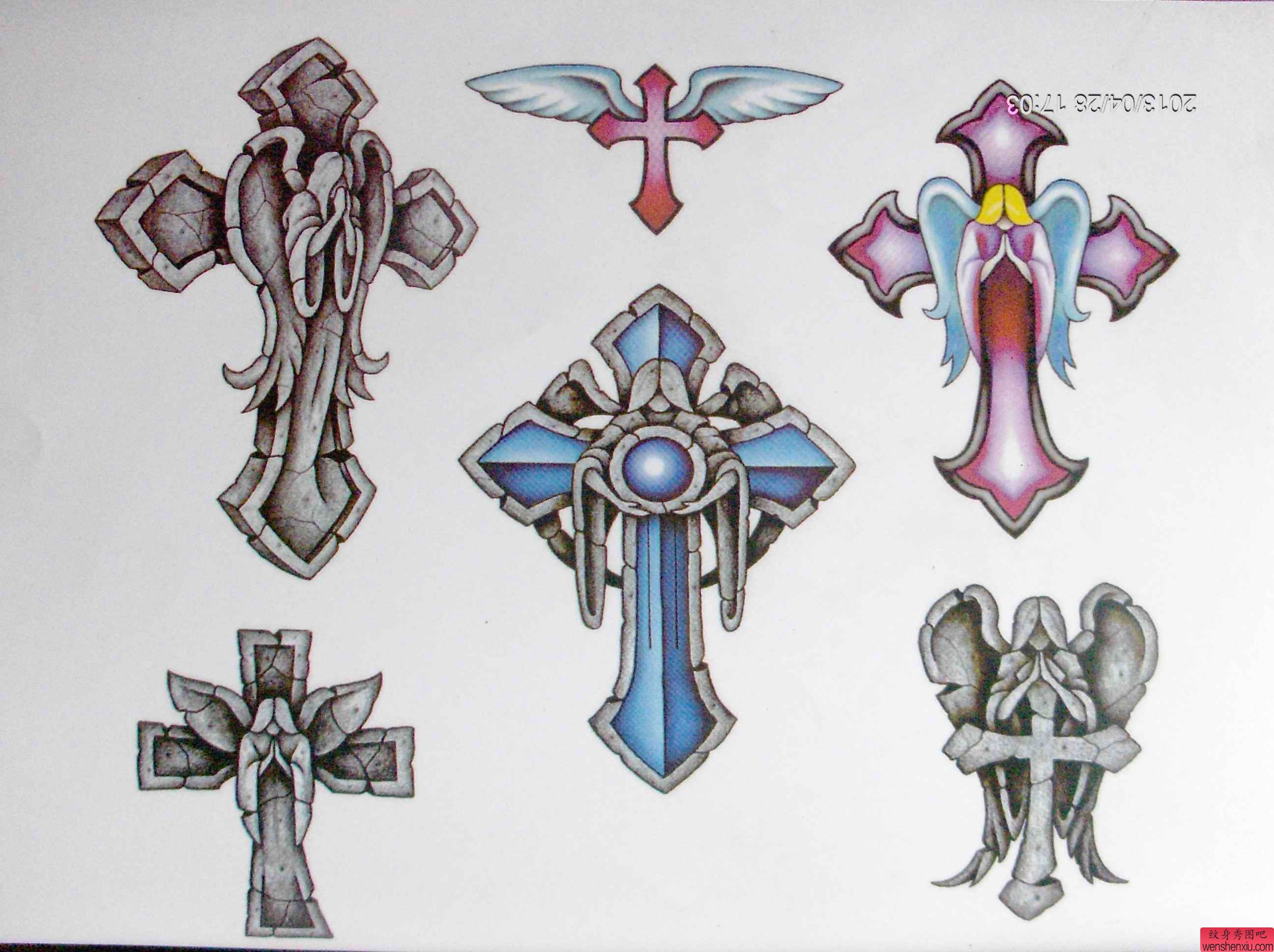 十字架浮雕刺青图案