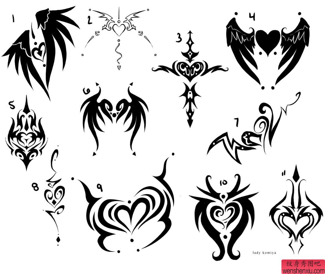 一组图腾纹身手稿图案由纹身秀图吧分享