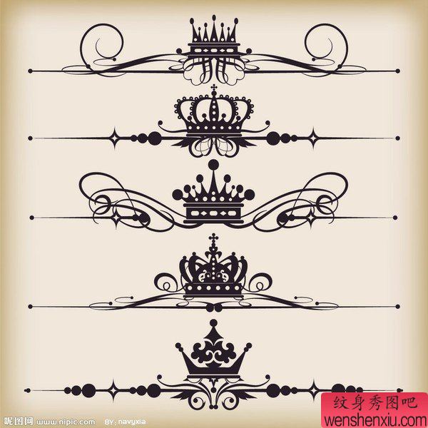 一幅图腾皇冠刺青图案