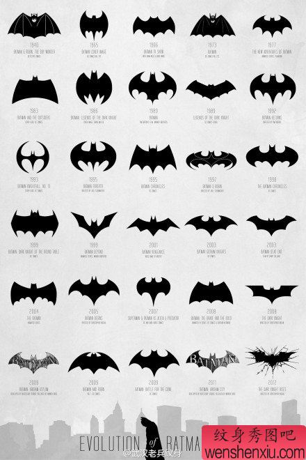 纹身秀图吧分享一组图腾蝙蝠刺青图案