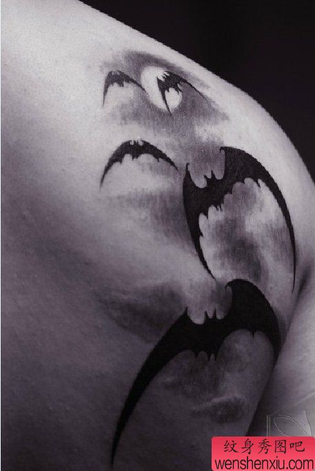 一幅图腾蝙蝠刺青图案由纹身秀图吧分享