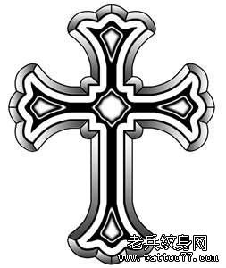 一幅十字架刺青手稿图案