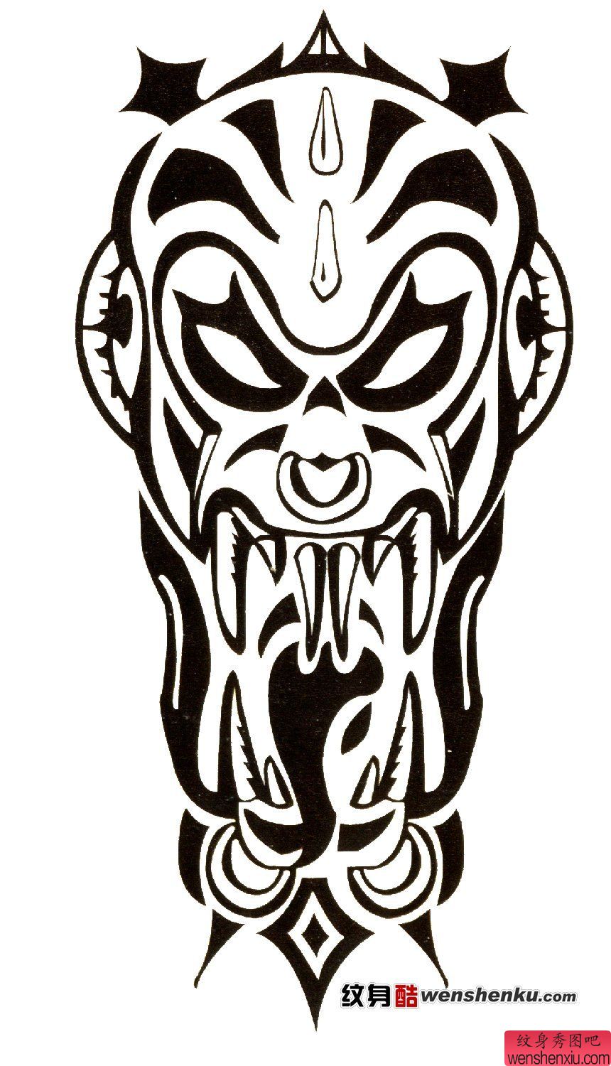 一幅图腾刺青手稿图案由纹身秀图吧分享