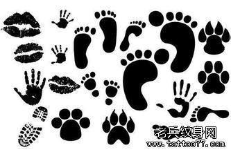 纹身秀图吧推荐一组脚丫嘴唇脚印刺青手稿图案