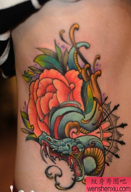纹身秀图吧推荐一幅彩色欧美刺青图案