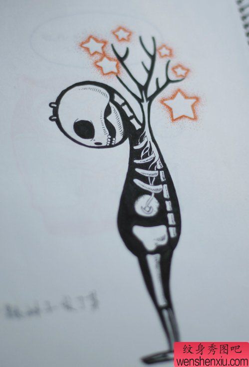 一幅刺青手稿刺青图案