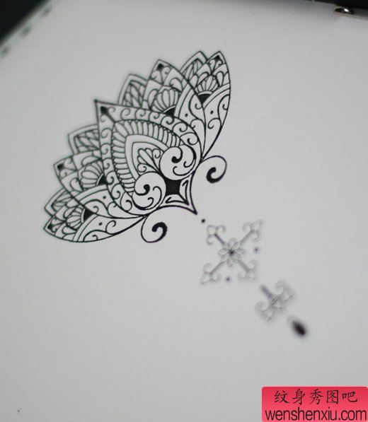 纹身秀图吧推荐一幅梵花手稿刺青图案