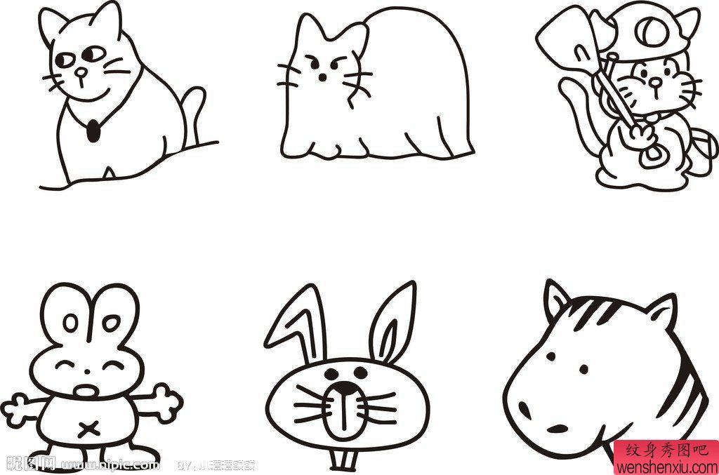 纹身秀图吧推荐一组小卡通刺青图案