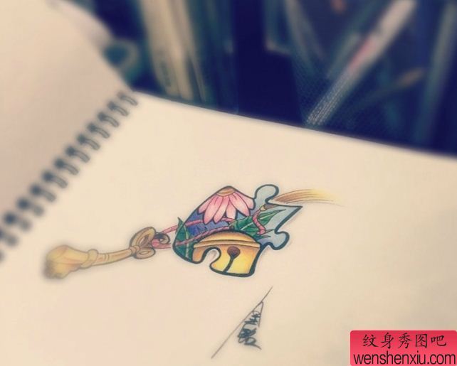 一幅刺青手稿图案