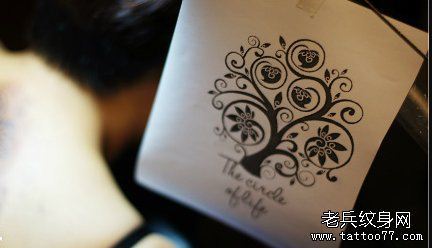 纹身秀图吧推荐一幅树纹身手稿图案