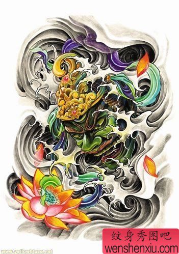 纹身秀图吧推荐一幅适合满背的纹身手稿图案