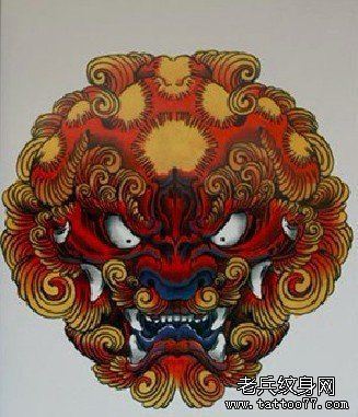 一幅适合做颈部的刺青手稿图案