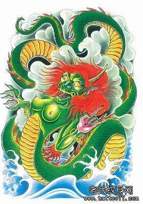 一幅适合做满背的纹身图案