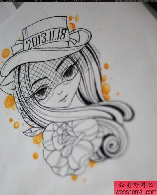 纹身秀图吧推荐一幅美女纹身图案