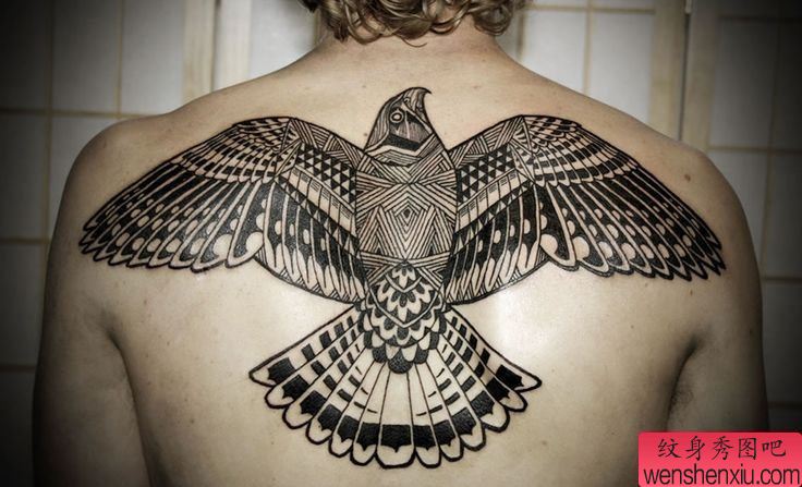 纹身秀图吧推荐一幅肩部老鹰纹身图案