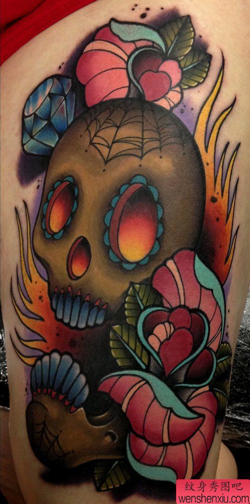 一幅欧美school风格纹身图案