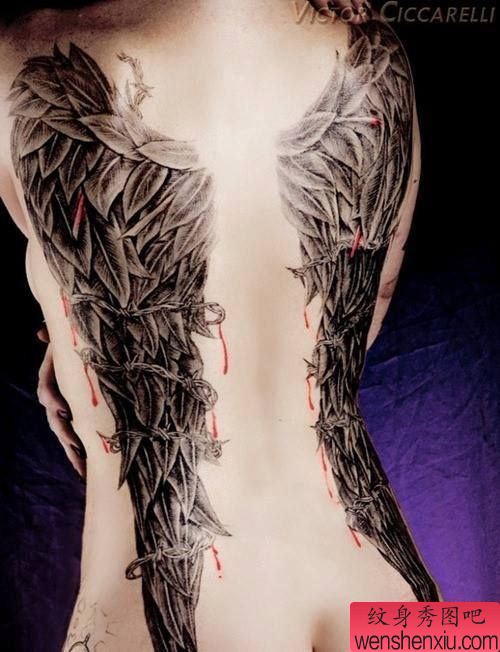 一幅天使翅膀纹身图案
