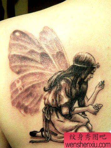 纹身秀图吧推荐一幅背部精灵纹身图案