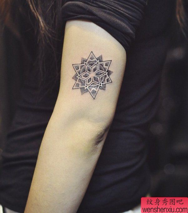 纹身秀图吧推荐一幅手臂星星纹身图案