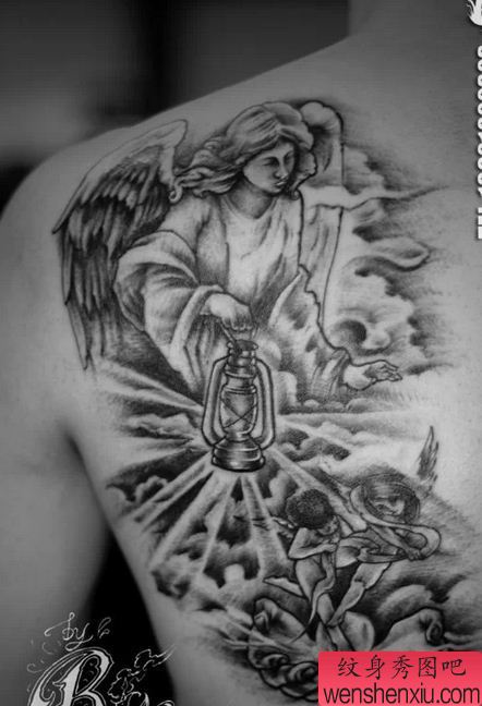 纹身秀图吧推荐一幅肩背纹身图案