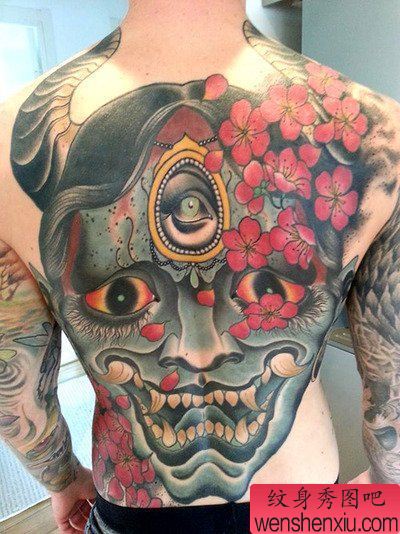 纹身秀图吧推荐一幅满背般若纹身图案