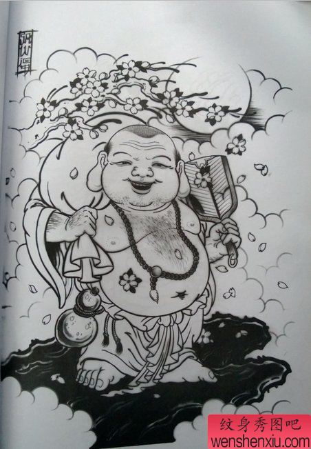 纹身秀图吧推荐一幅佛纹身手稿图案由
