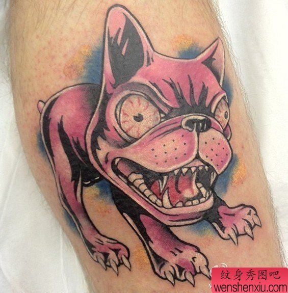 手臂汪星人纹身图案