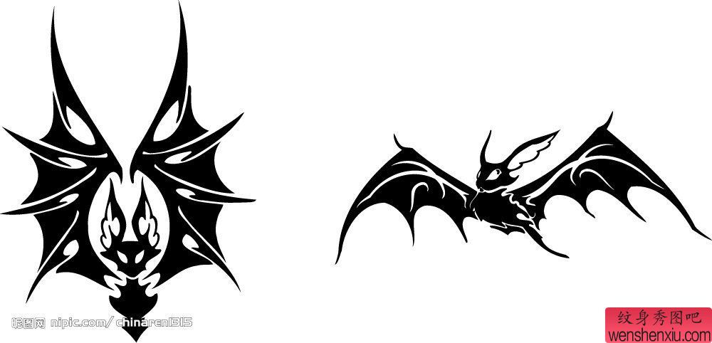 纹身秀图吧推荐一幅蝙蝠纹身图案