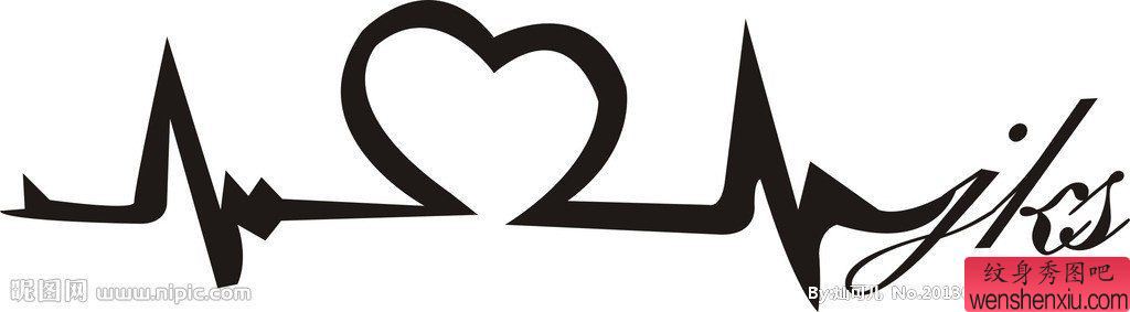 心电图纹身图案