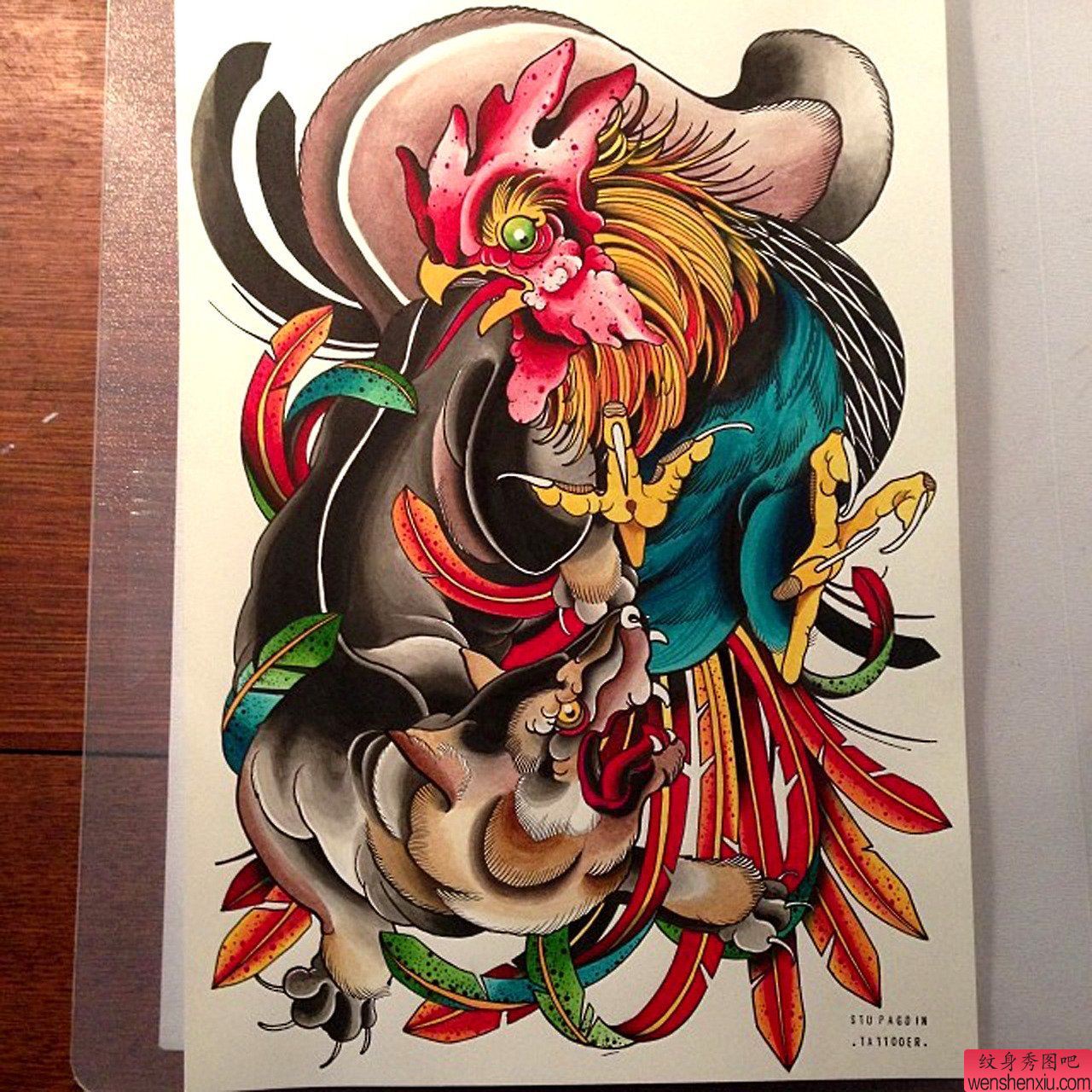 纹身秀图吧推荐一幅彩色school风格纹身图案